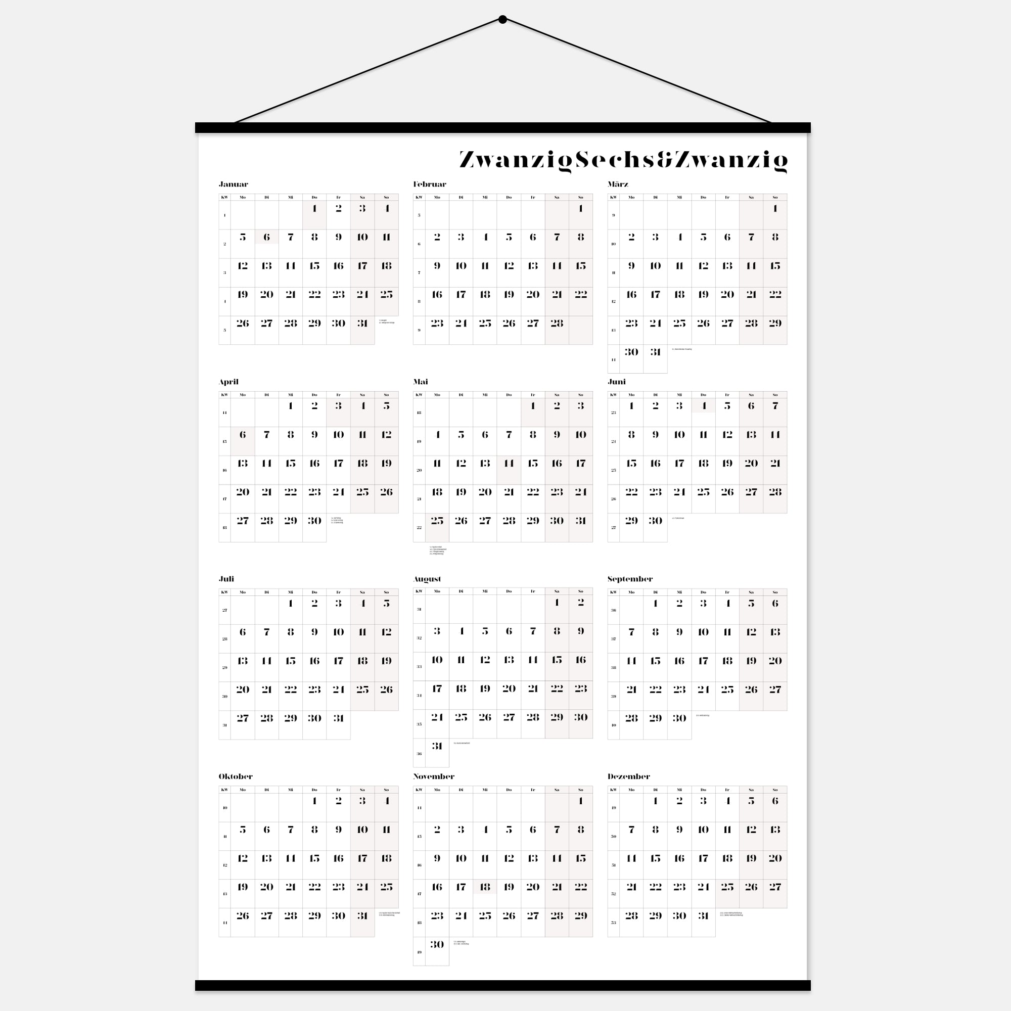 Jahresplaner A0 Rava