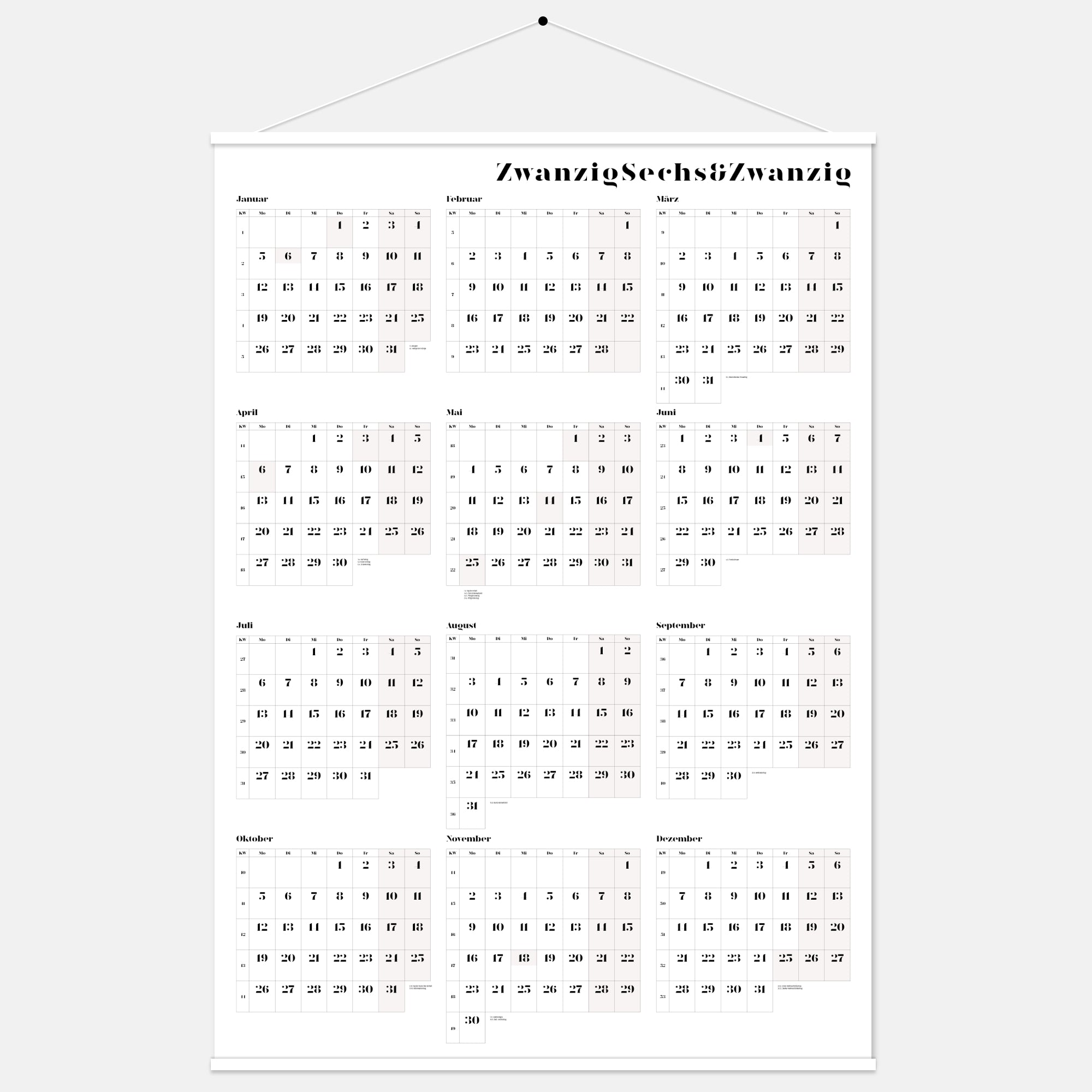 Jahresplaner A0 Rava