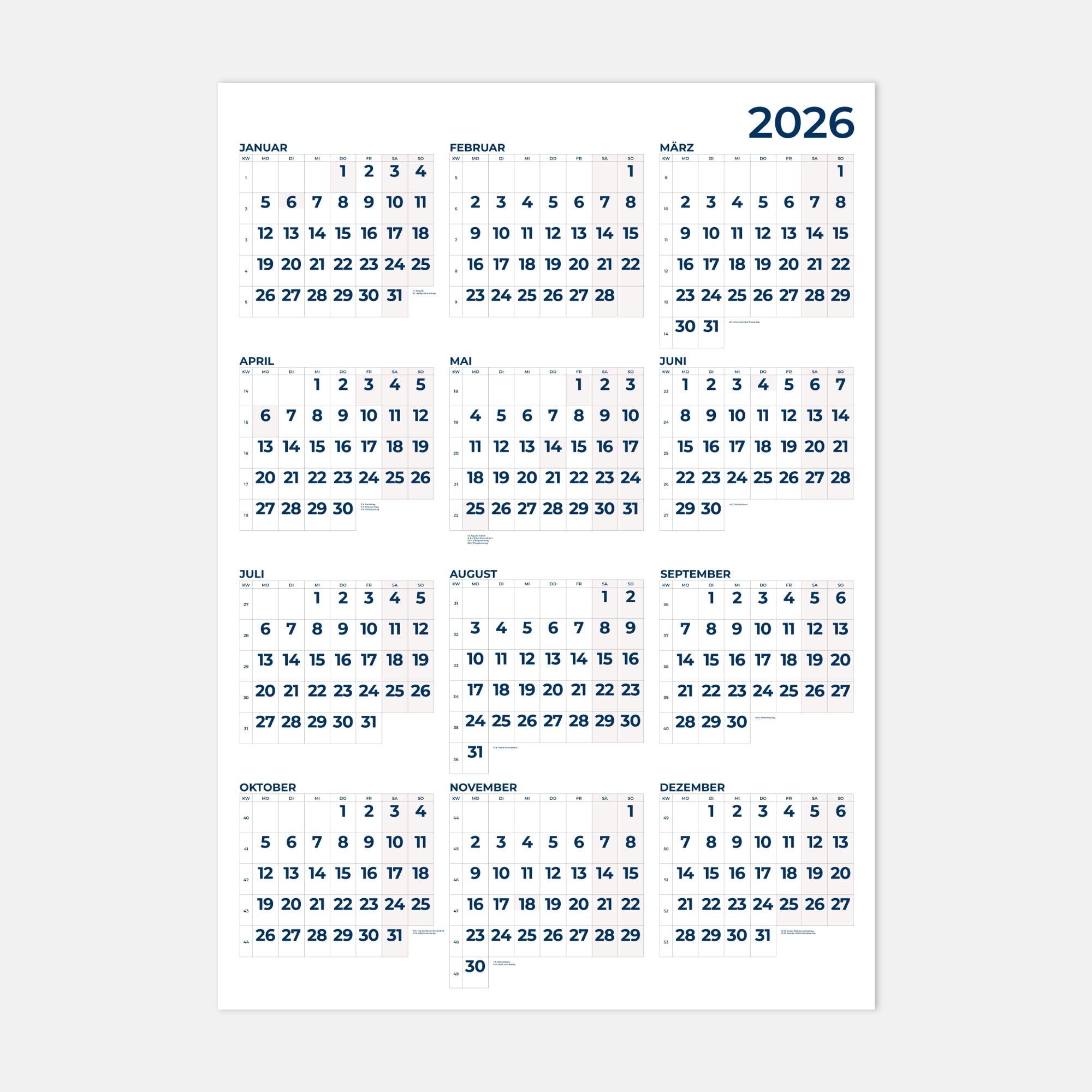 Jahresplaner A0 Montserrat