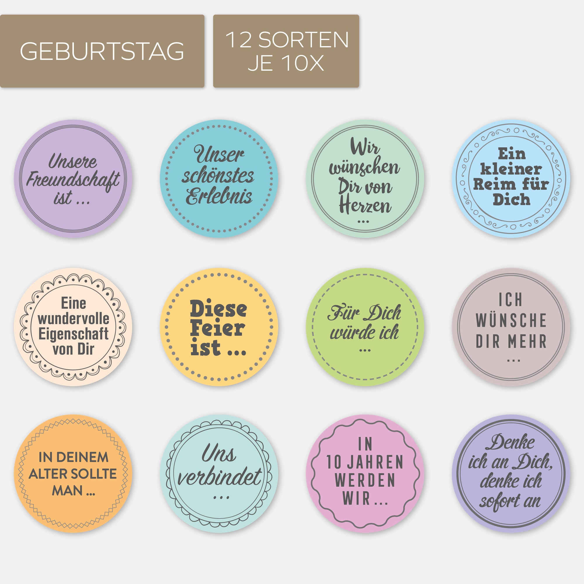 Set Gästebuch-Sticker | Geburtstag | 120 Stück