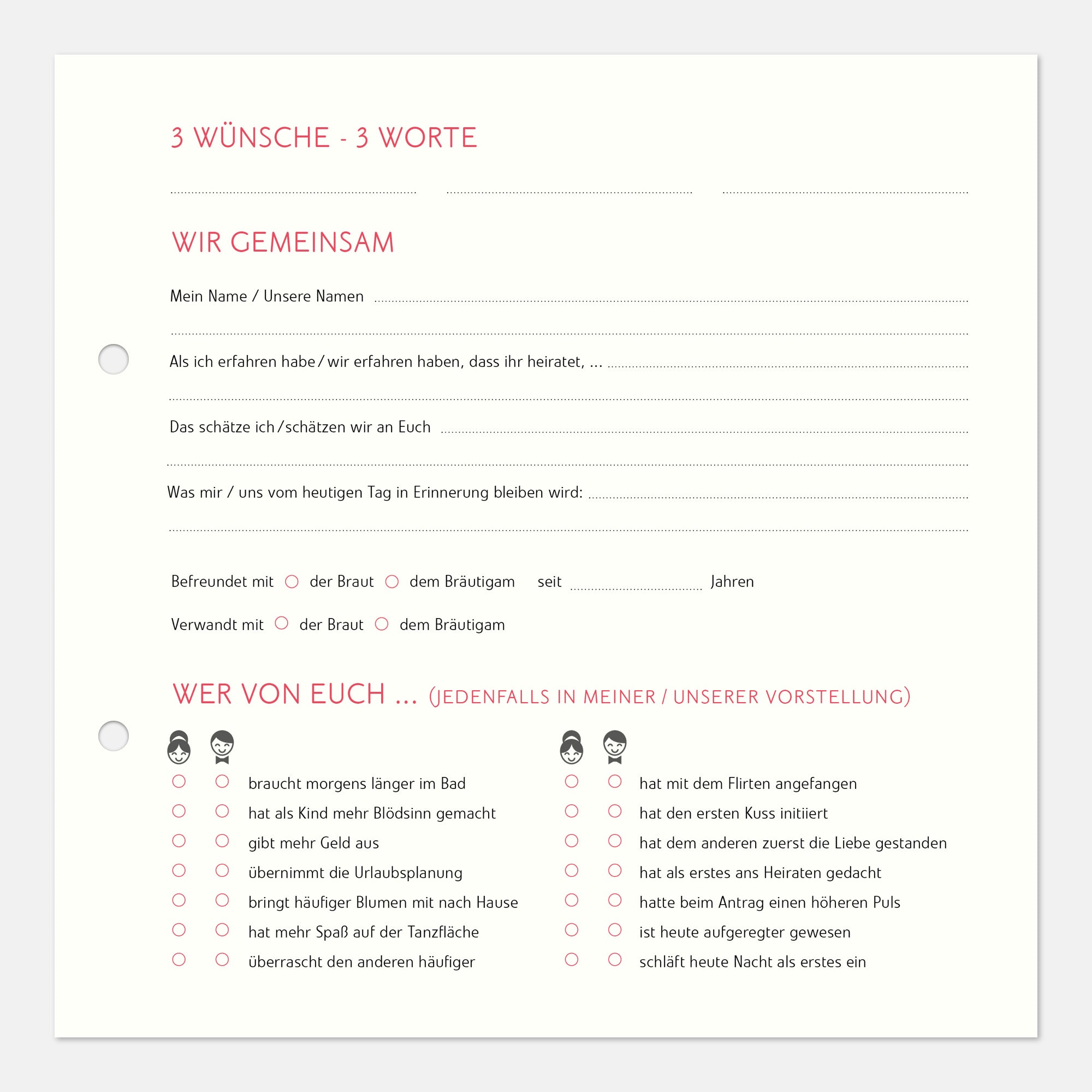 Kopie von Gästebuch Hochzeit mit Fragen