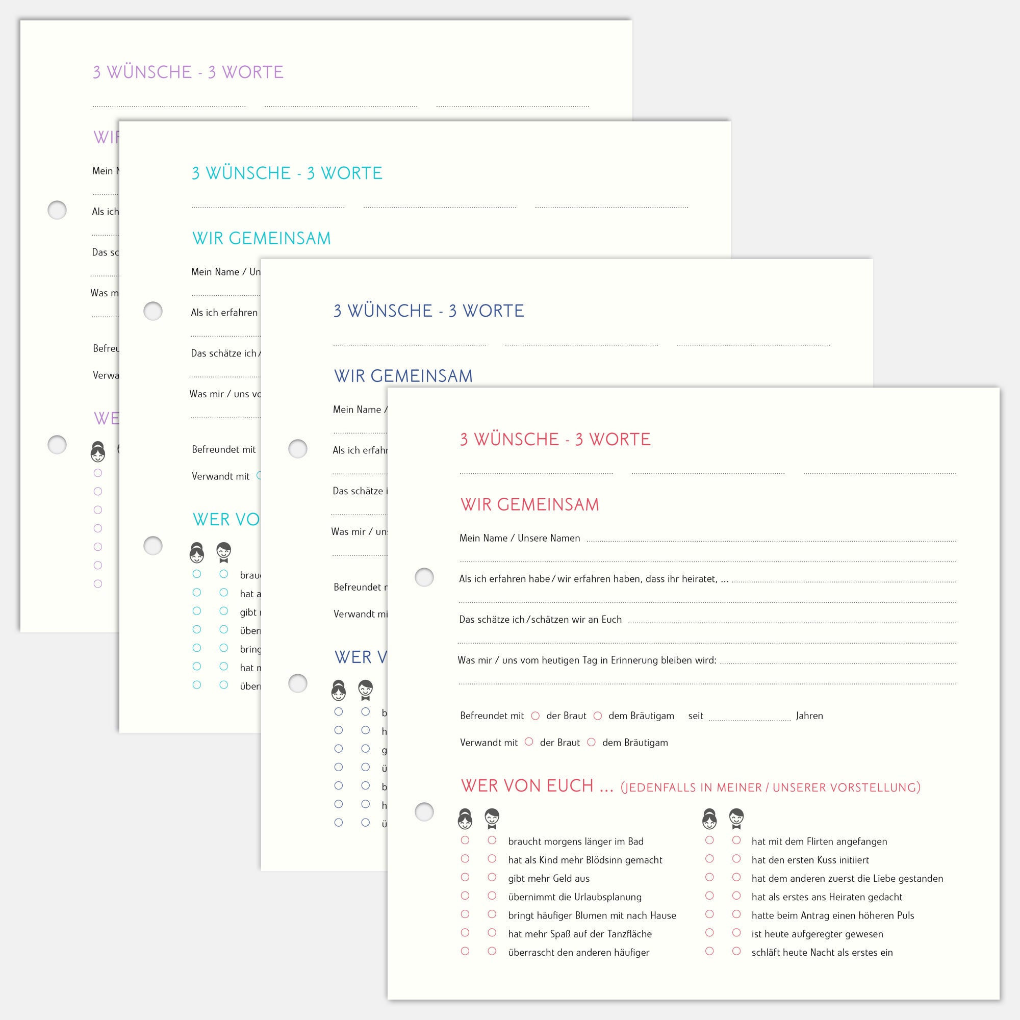 Kopie von Gästebuch Hochzeit mit Fragen