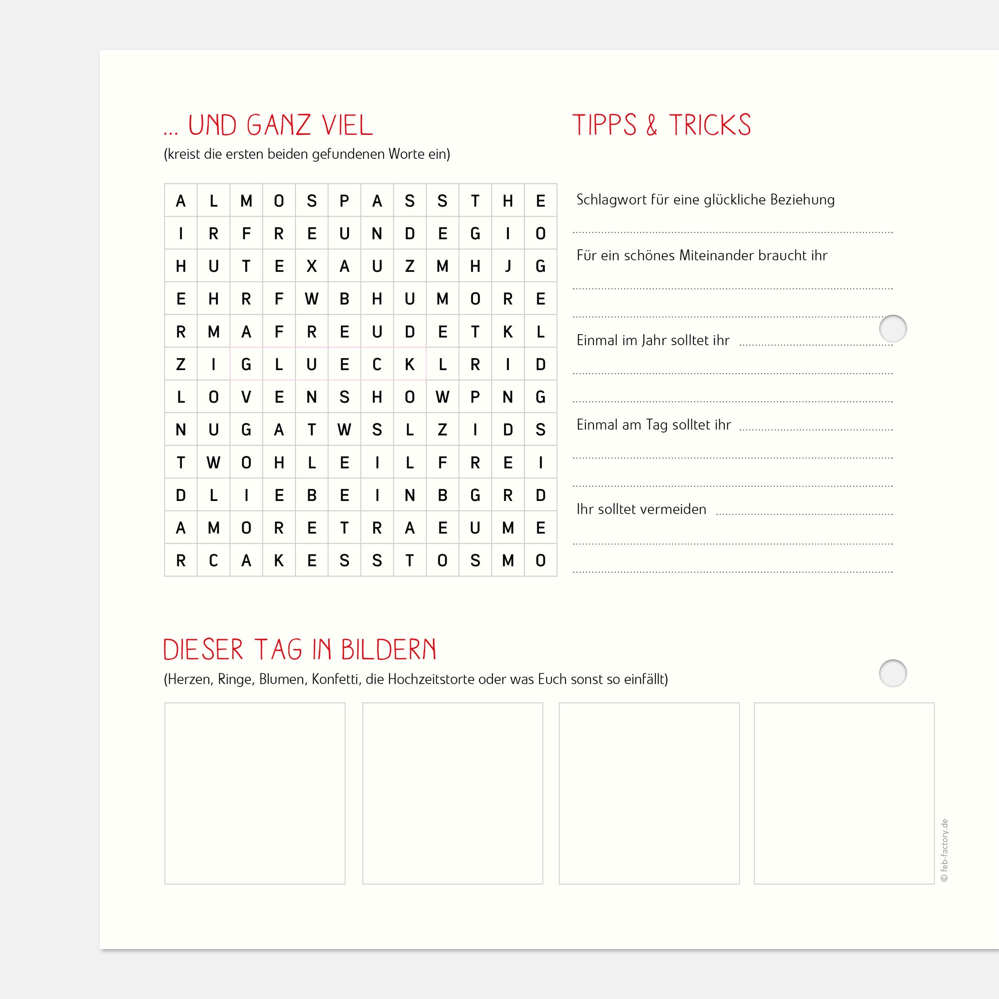 Gästebuch Queer Hochzeit mit Fragen