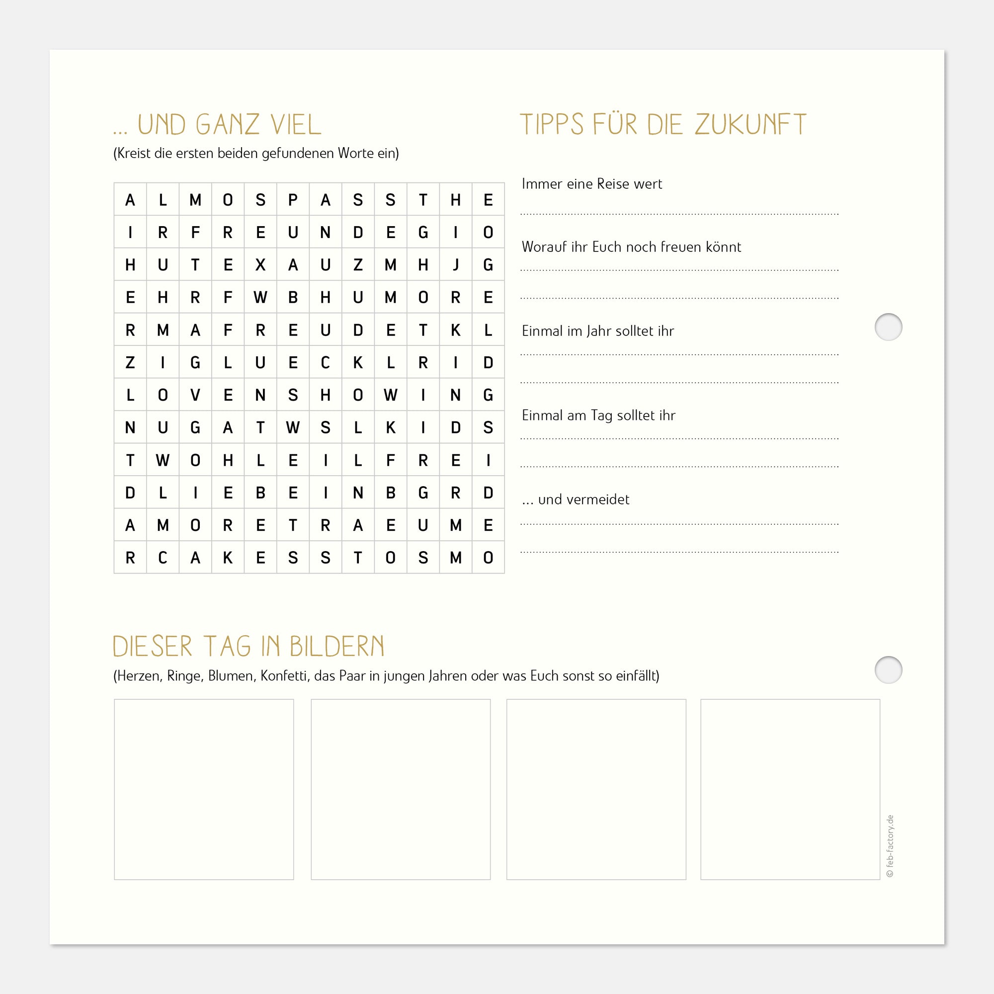 Gästebuch Goldene Hochzeit mit Fragen
