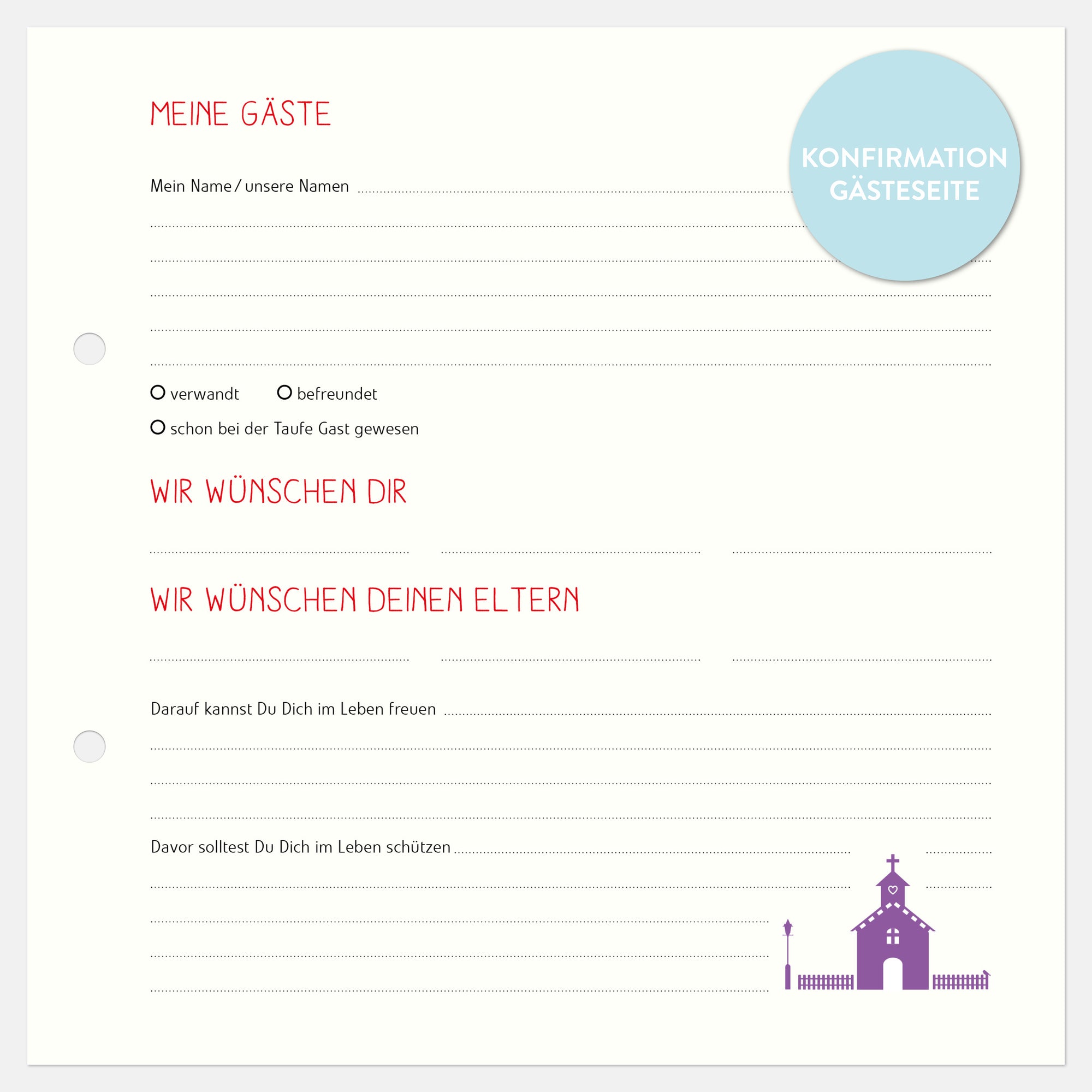 Gästebuch Konfirmation