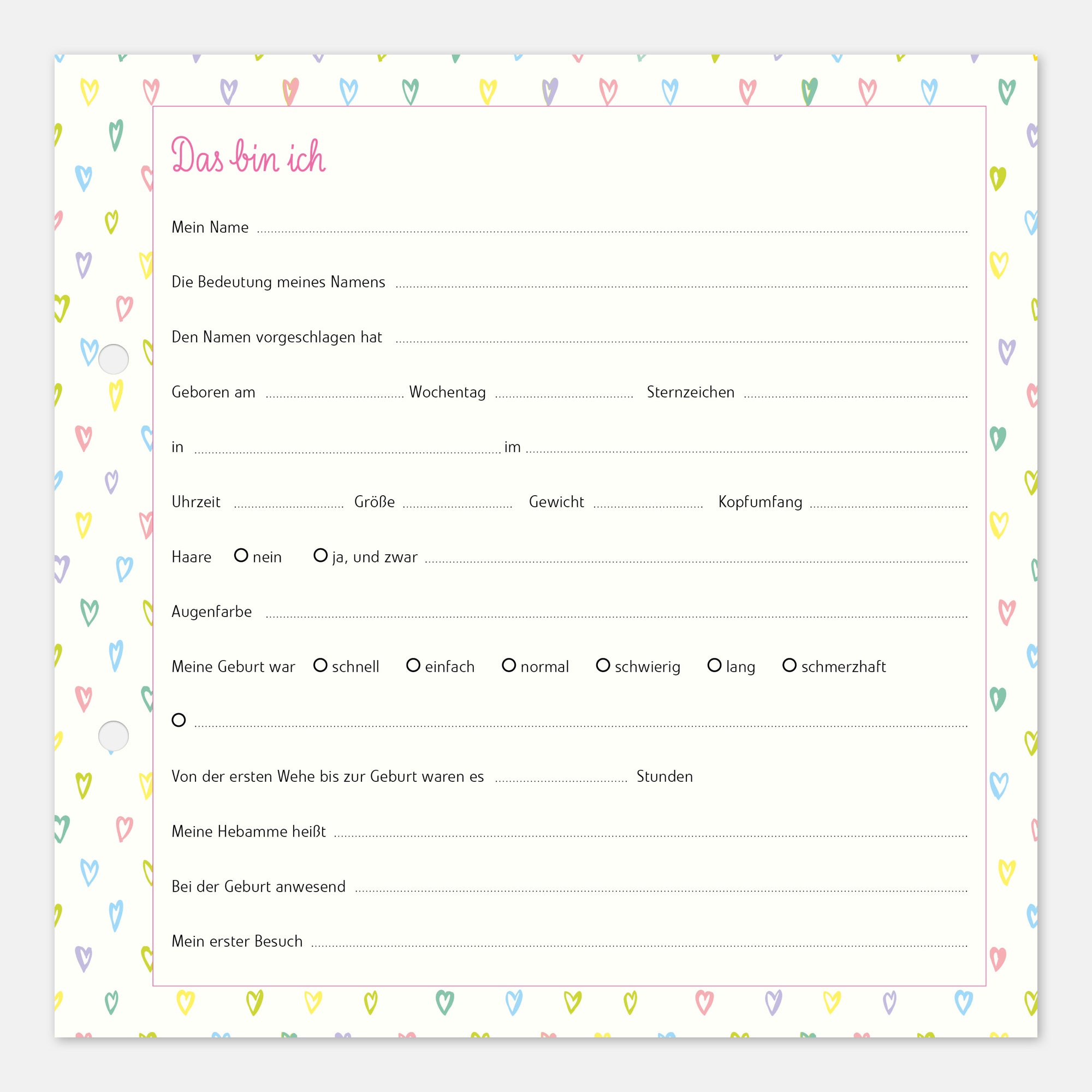 Gästebuch Geburt mit Babytagebuch pink