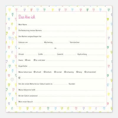 Gästebuch Geburt mit Babytagebuch pink