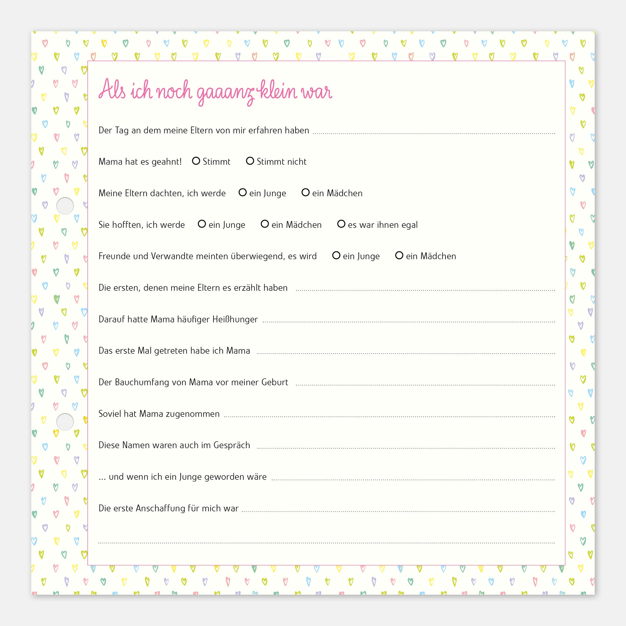 Gästebuch Geburt mit Babytagebuch pink