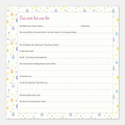 Gästebuch Geburt mit Babytagebuch pink