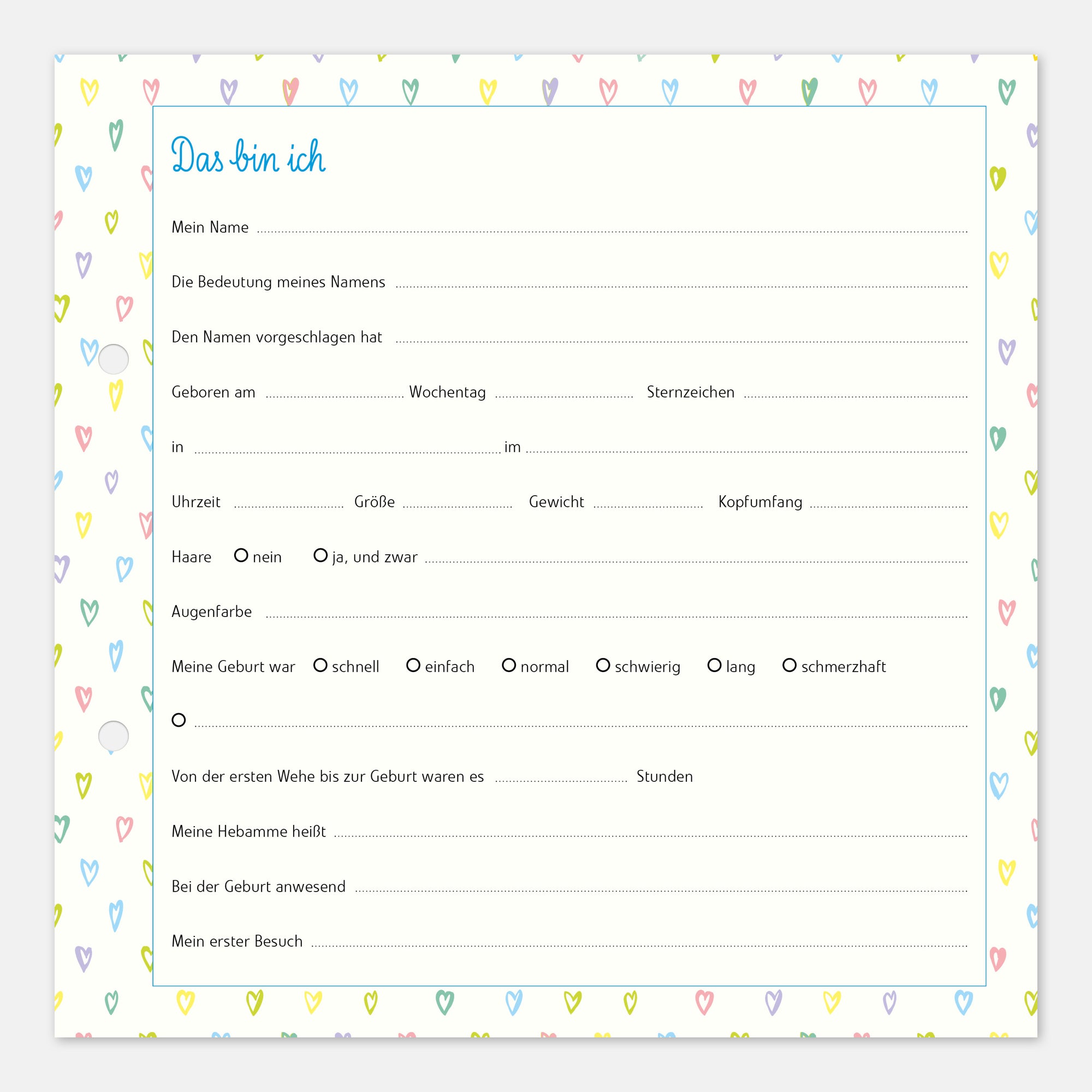 Gästebuch Geburt mit Babytagebuch blau