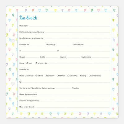 Gästebuch Geburt mit Babytagebuch blau