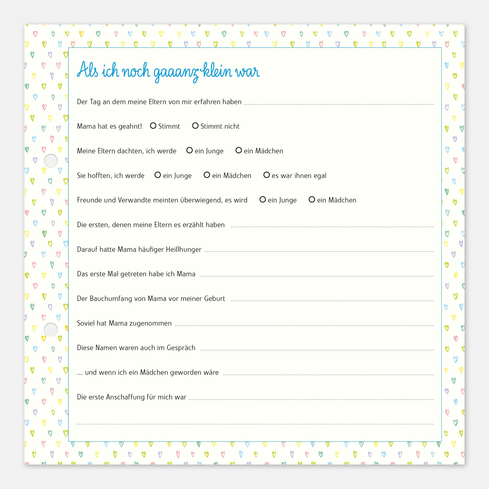 Gästebuch Geburt mit Babytagebuch blau