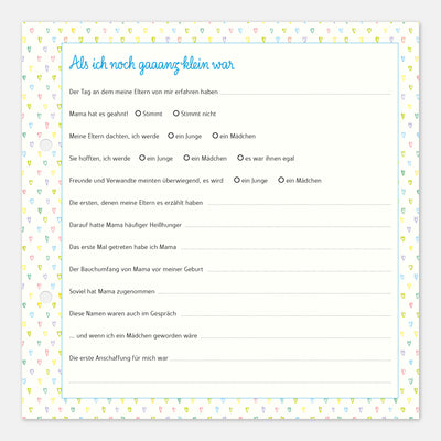 Gästebuch Geburt mit Babytagebuch blau
