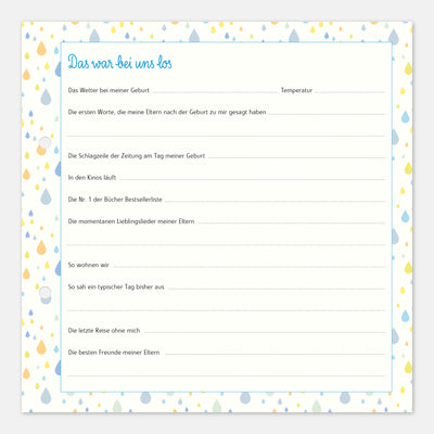 Gästebuch Geburt mit Babytagebuch blau