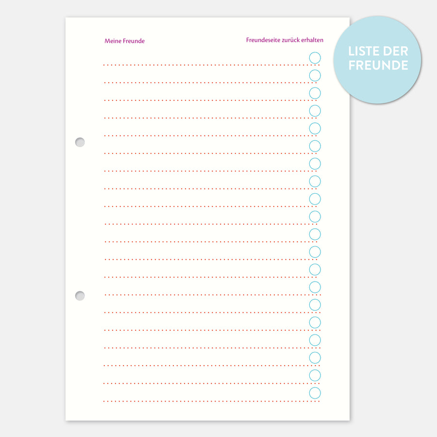 Liste der Freunde (Einzelseite)