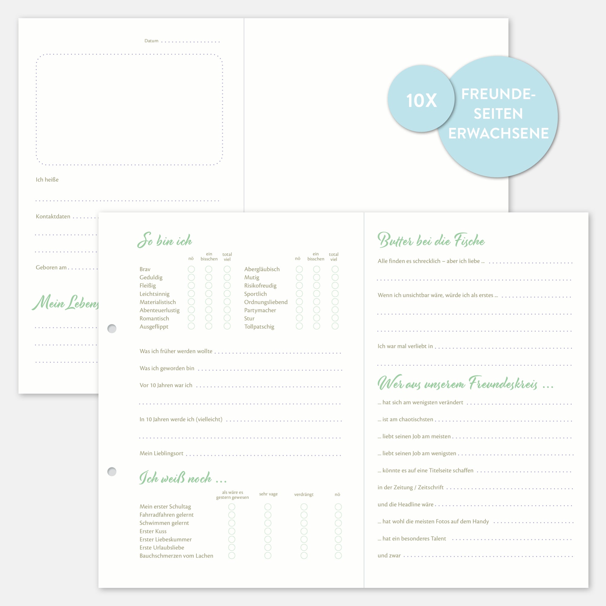 Freundebuchseiten Erwachsene