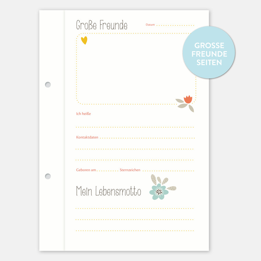 Freundebuchseiten für erwachsene Freunde