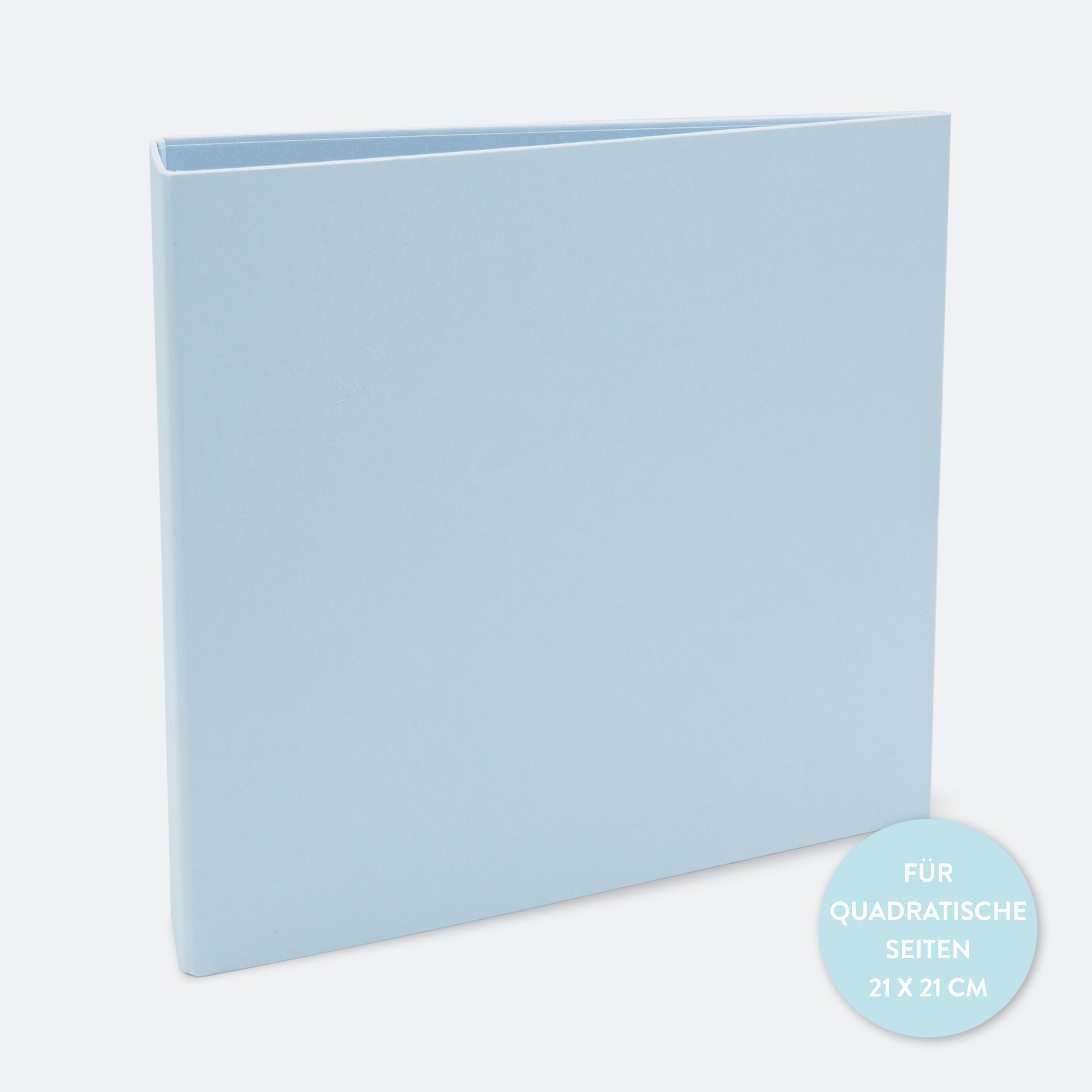 Album für quadratische Seiten in hellblau