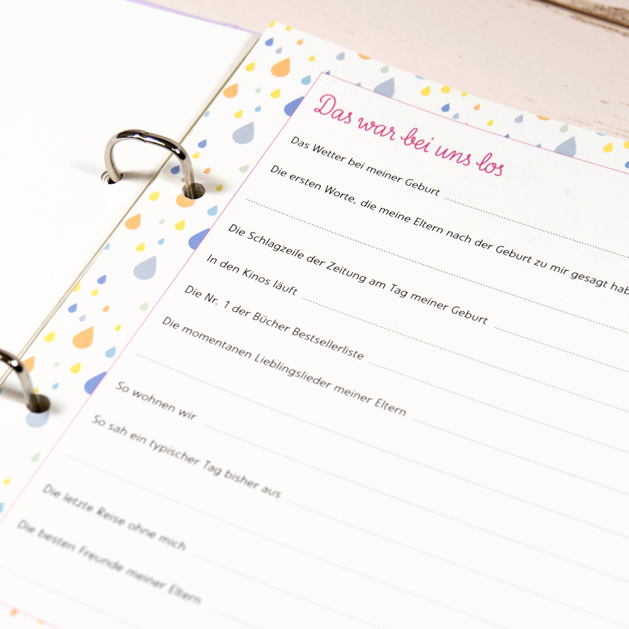 Gästebuch Geburt mit Babytagebuch pink