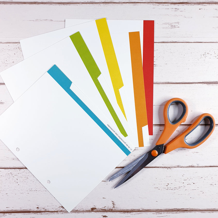 Register A5 leuchtende Farben DIY