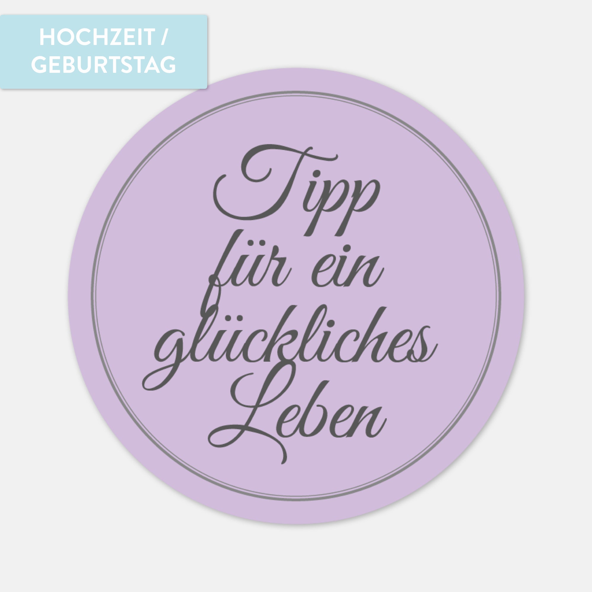 Gästebuch Sticker   Tipp für ein glückliches Leben