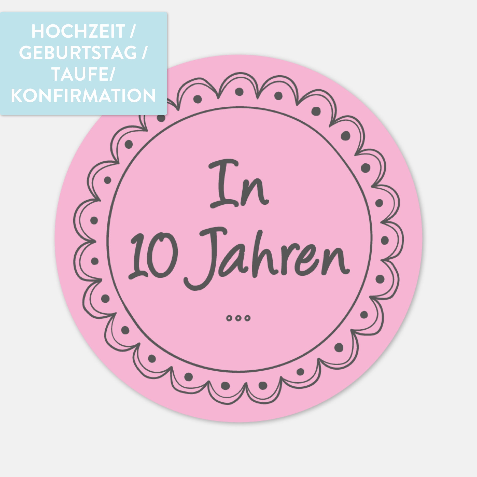 Aufkleber Gästebuch, in 10 Jahren ...