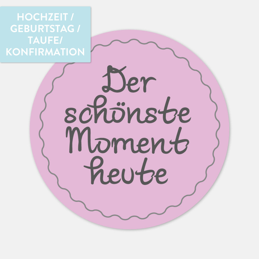 Gästebuch, Sticker, Text, Der schönste Moment heute
