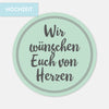 Gästebuchaufkleber Hochzeit, wir wünschen euch von Herzen