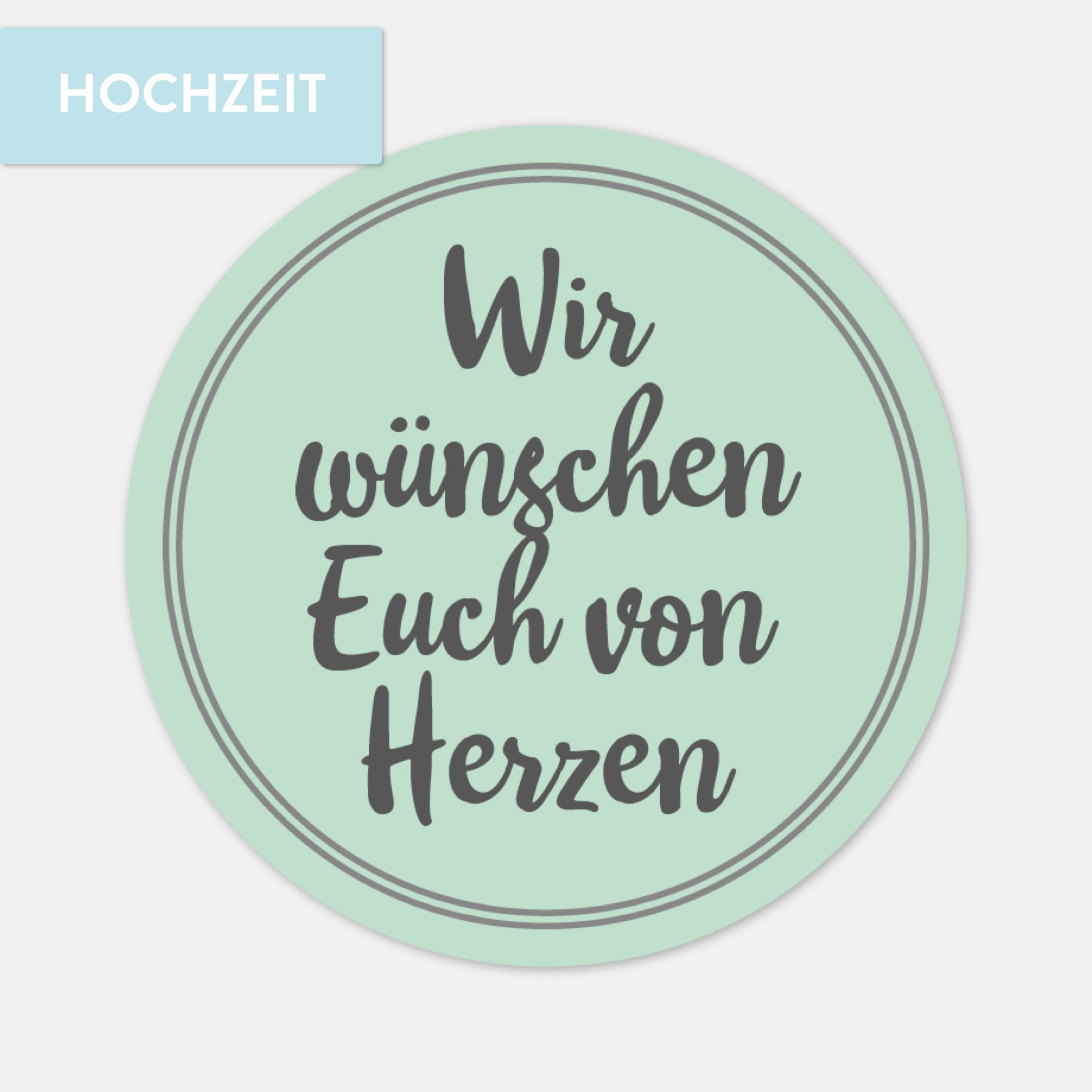 Gästebuchaufkleber Hochzeit, wir wünschen euch von Herzen