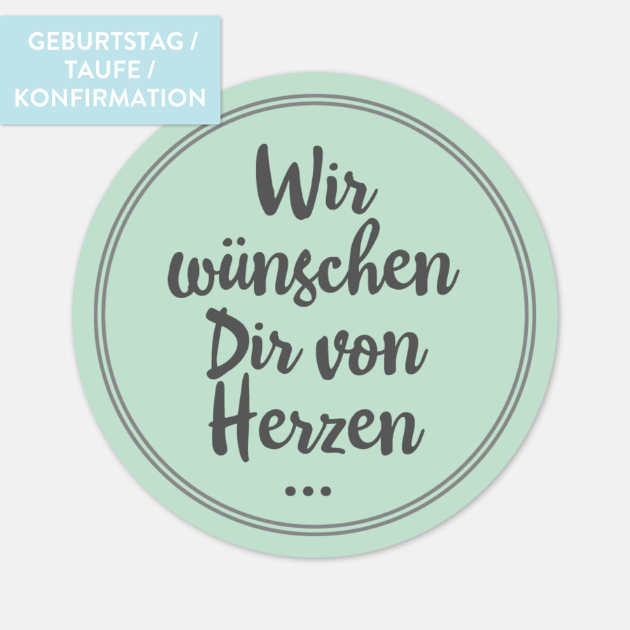 Gästebuchsticker, Wir wünschen dir von Herzen