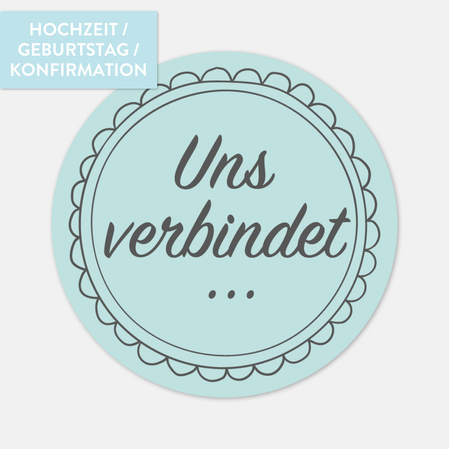 Gästebuch Aufkleber, Uns verbindet ...