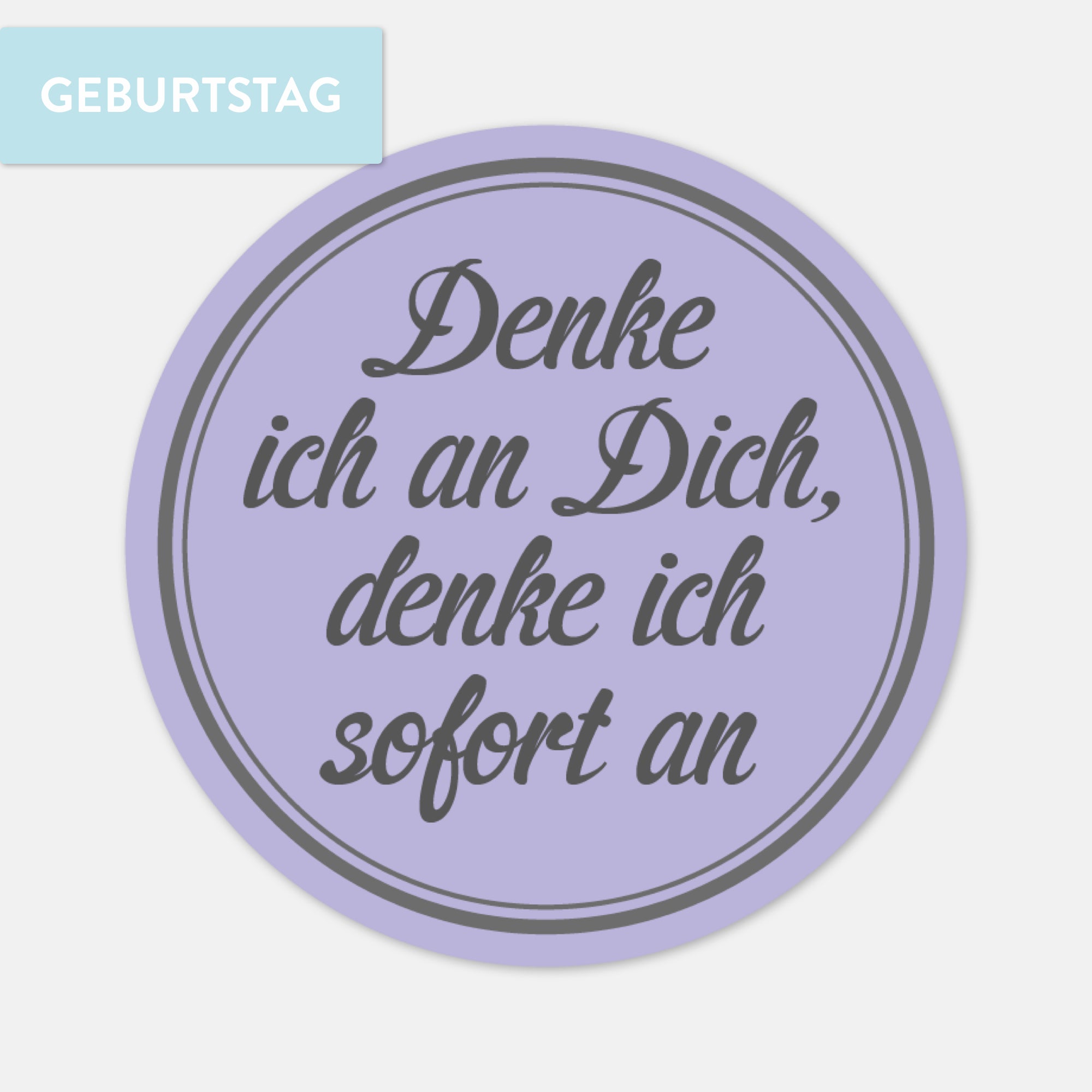 Sticker Gästebuch, Denke ich an dich, denke ich sofort an