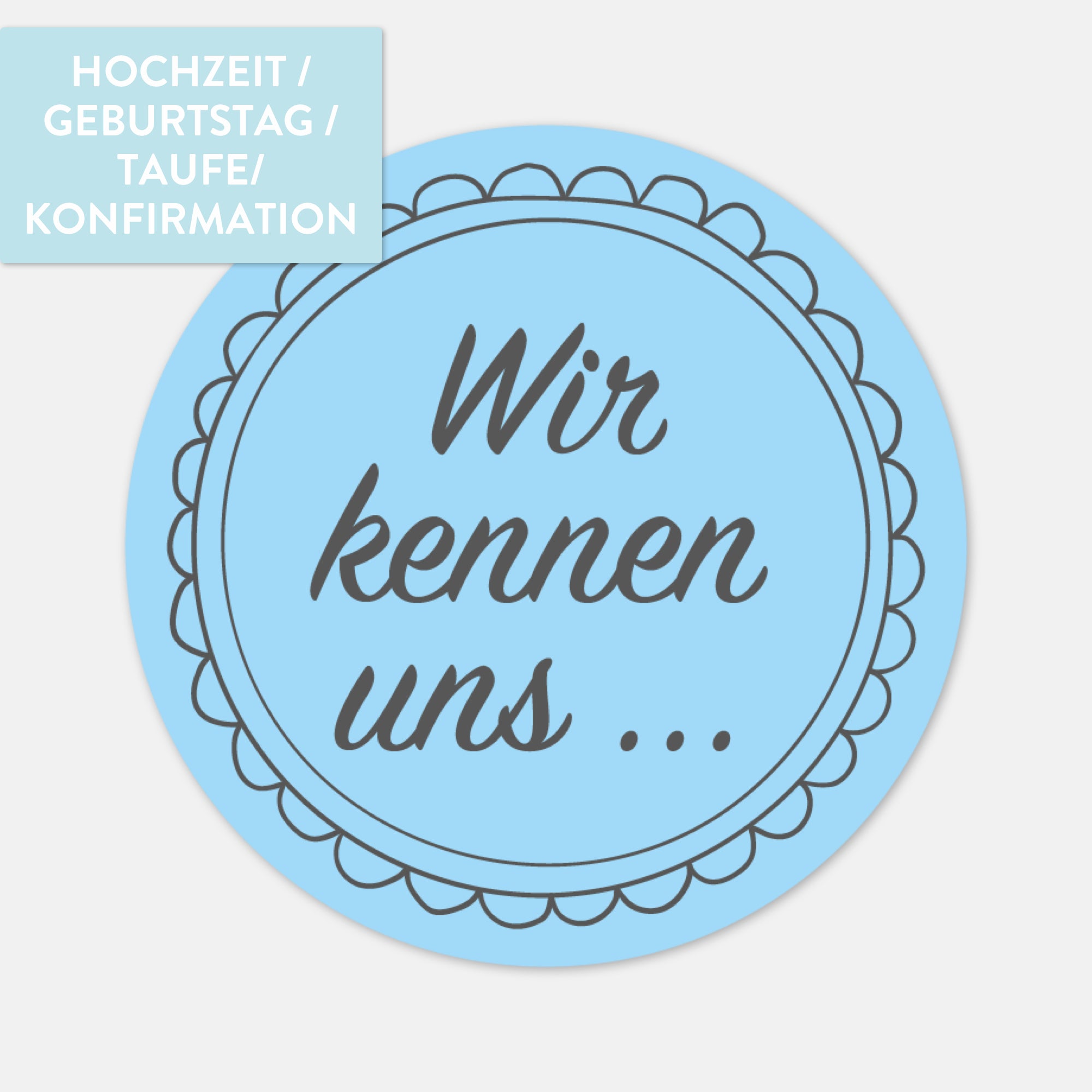 Aufkleber Gästebuch, Wir kennen uns